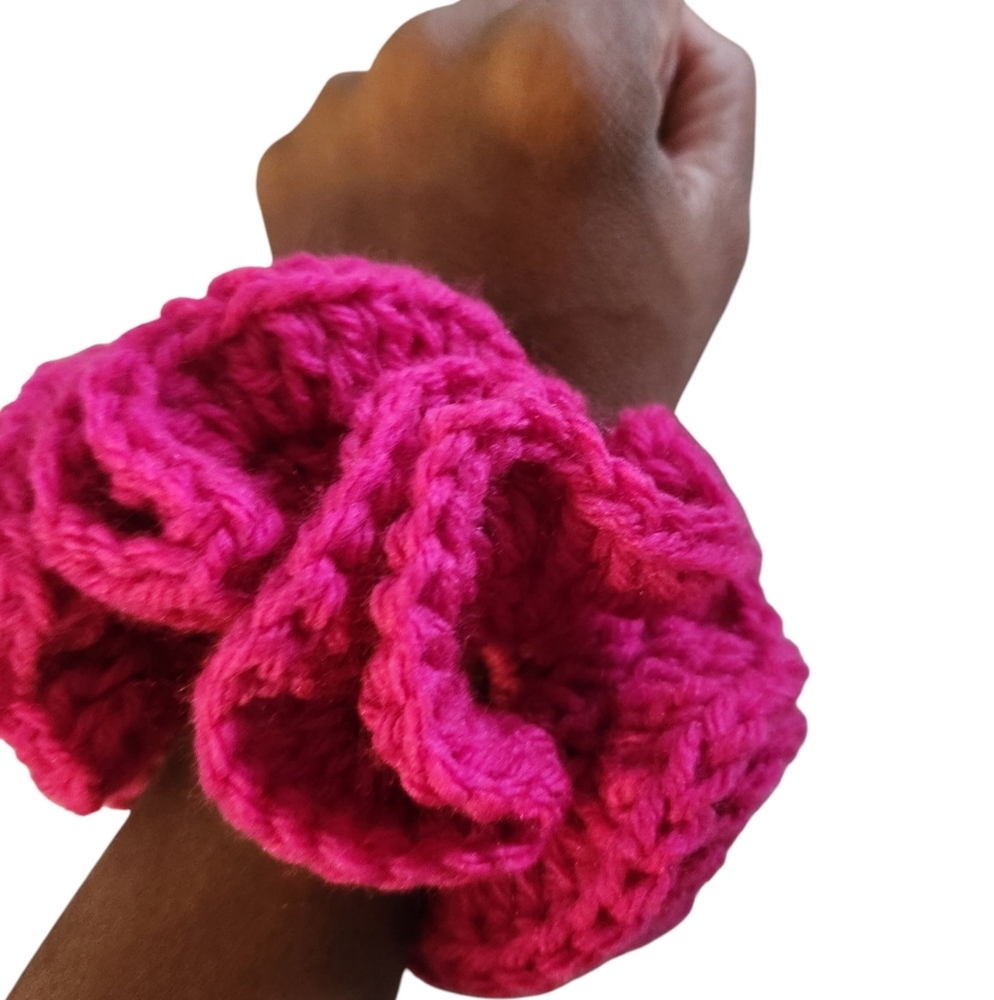 Rose Red Large Hair Scrunchie - Picture 2 of 2